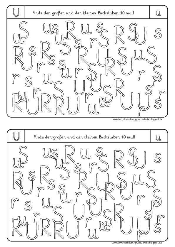 Buchstaben erkennen U, S, R, N, I, T (16)